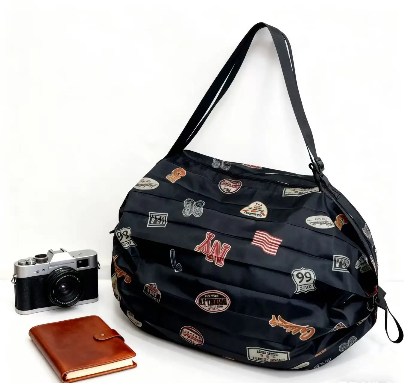 Green Foldable Tote Bag for Women, Large Capacity, Roll-Up Design — feature 34