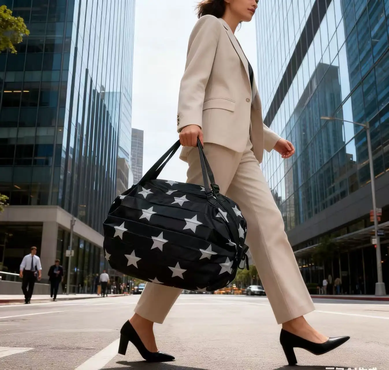 Green Foldable Tote Bag for Women, Large Capacity, Roll-Up Design — feature 40