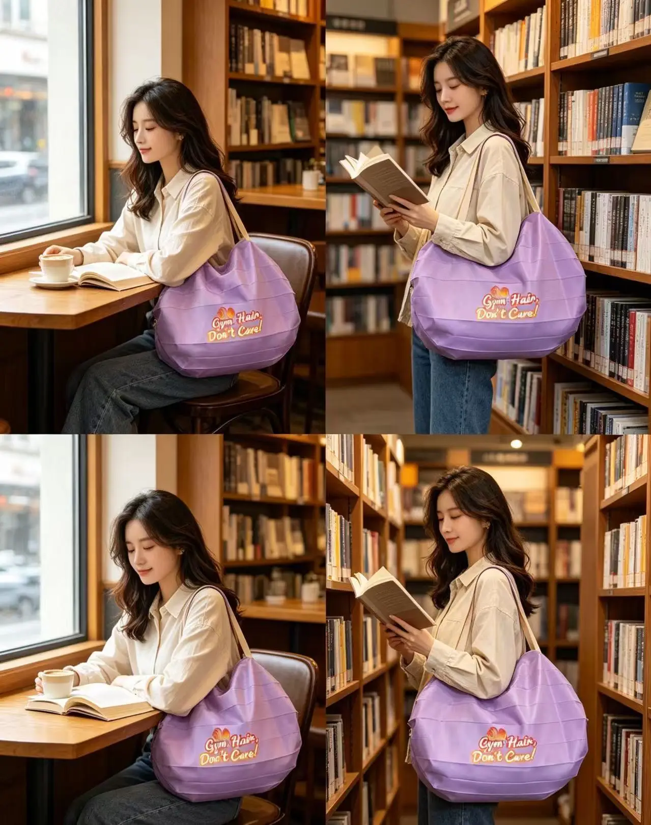 Green Foldable Tote Bag for Women, Large Capacity, Roll-Up Design — feature 50