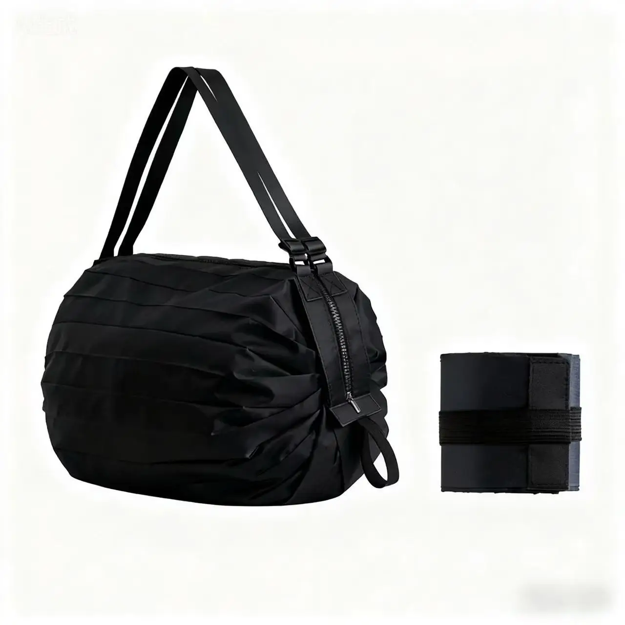 Green Foldable Tote Bag for Women, Large Capacity, Roll-Up Design - Image 20