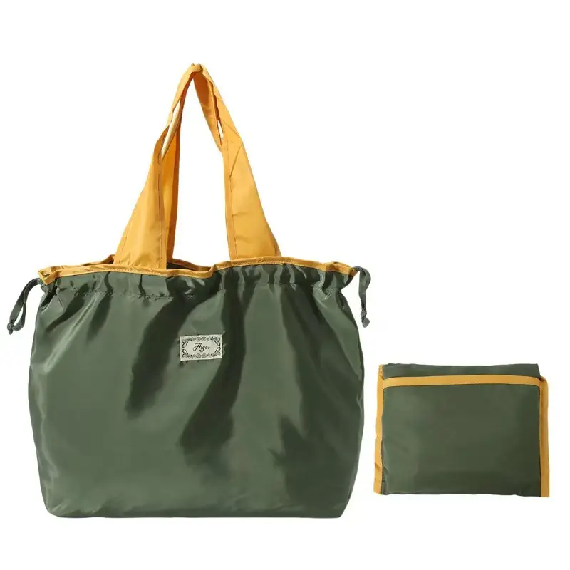 Green Foldable Tote Bag for Women, Large Capacity, Roll-Up Design - Image 31