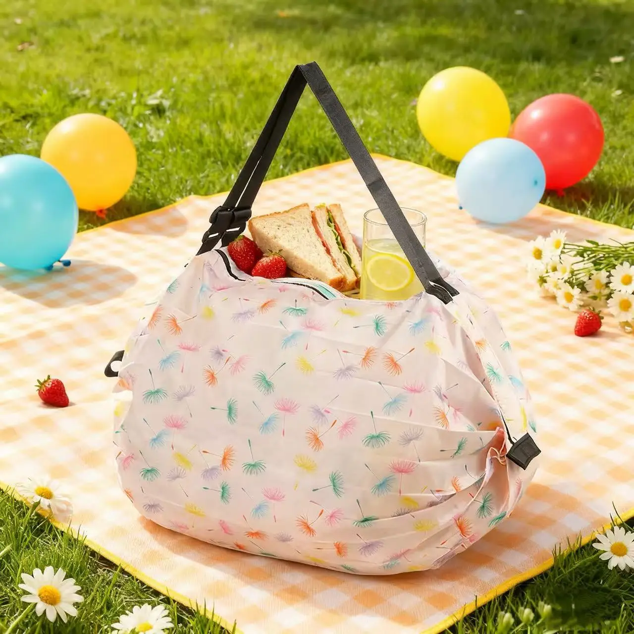 Green Foldable Tote Bag for Women, Large Capacity, Roll-Up Design - Image 35