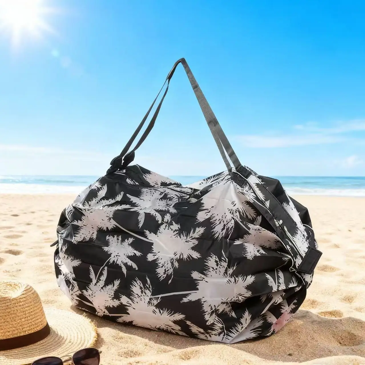 Green Foldable Tote Bag for Women, Large Capacity, Roll-Up Design - Image 38