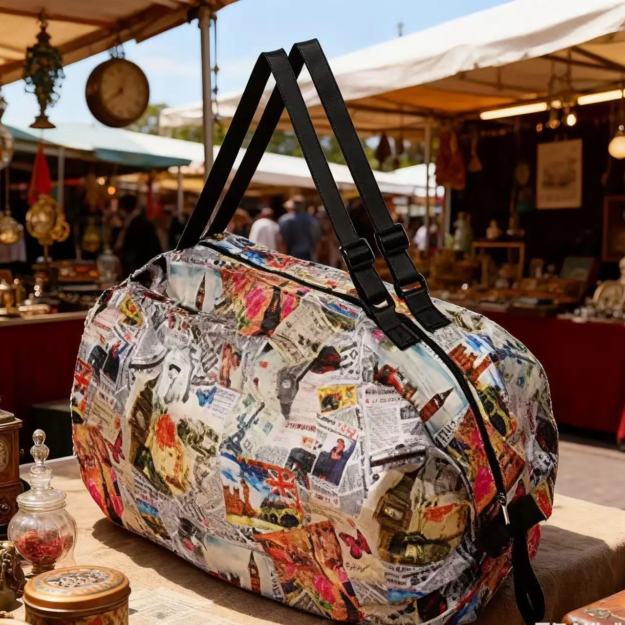 Green Foldable Tote Bag for Women, Large Capacity, Roll-Up Design - Image 53