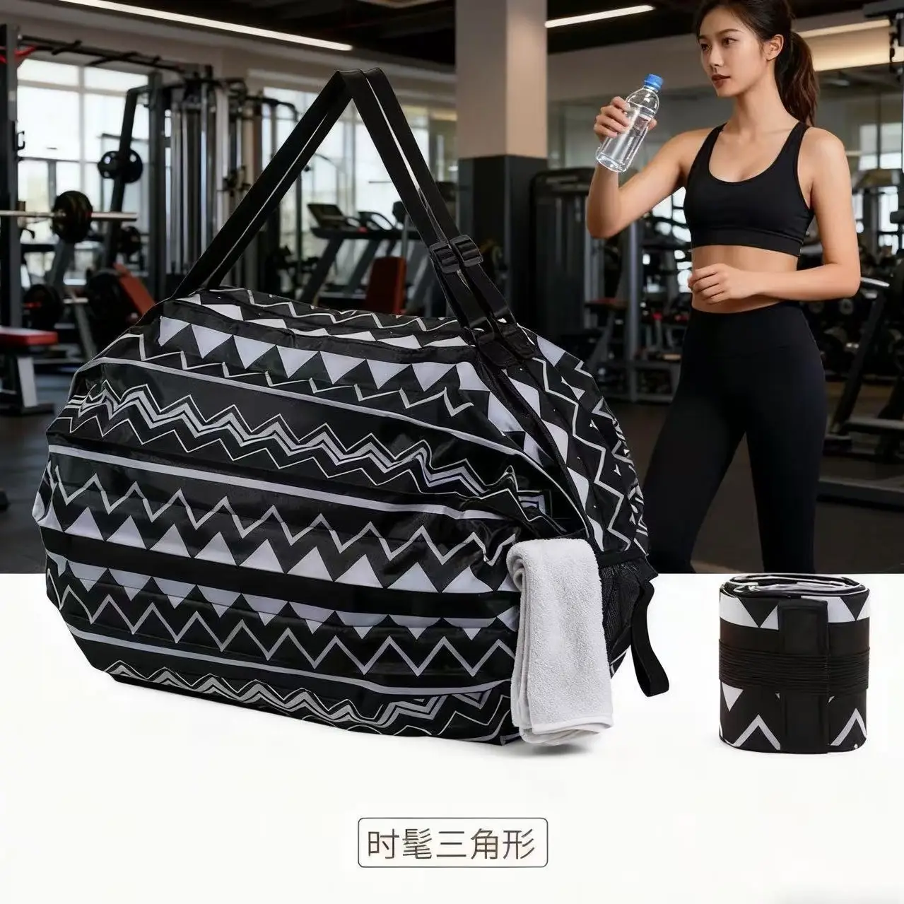 Green Foldable Tote Bag for Women, Large Capacity, Roll-Up Design - Image 58