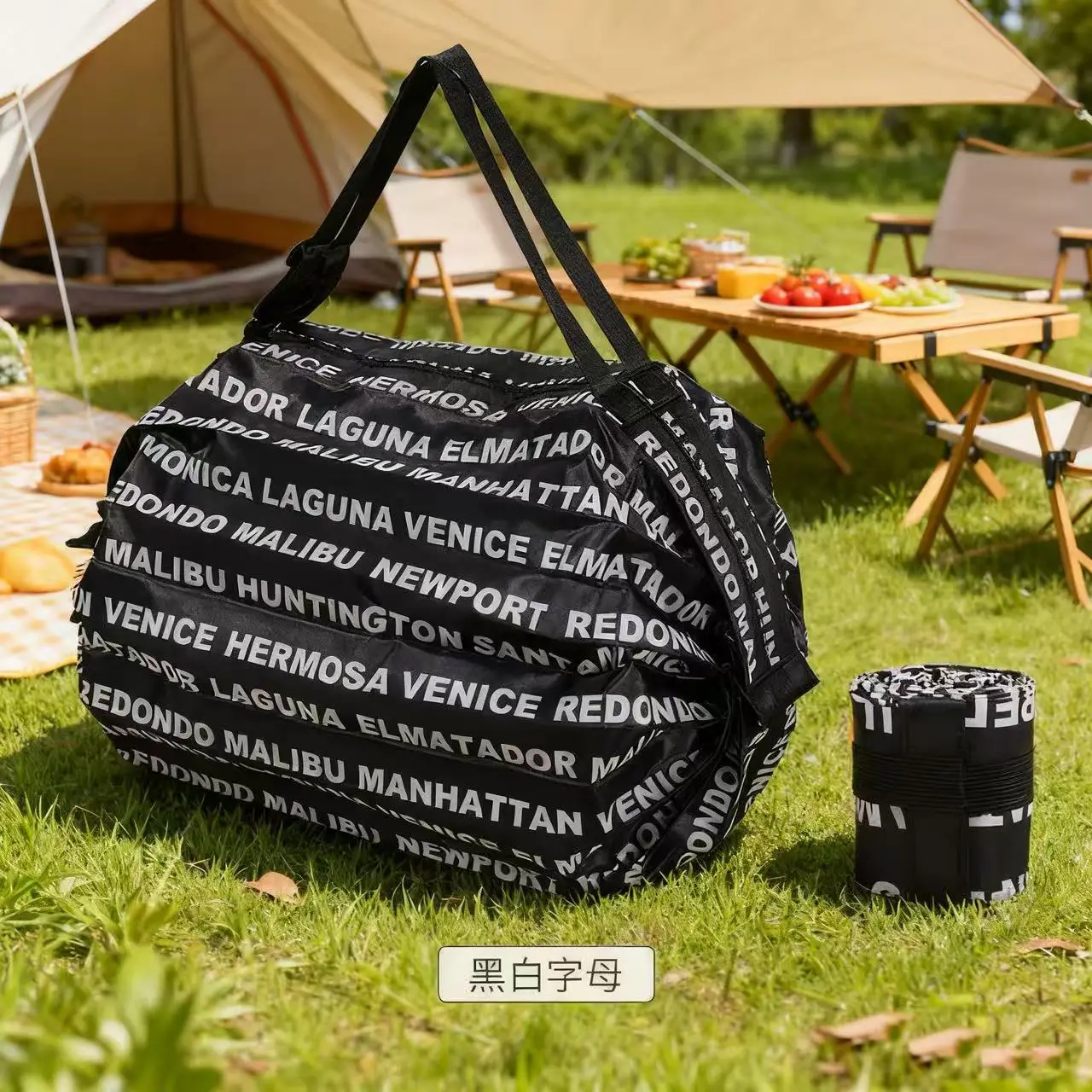 Green Foldable Tote Bag for Women, Large Capacity, Roll-Up Design - Image 61