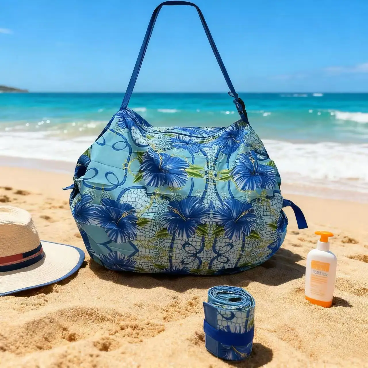 Green Foldable Tote Bag for Women, Large Capacity, Roll-Up Design - Image 84