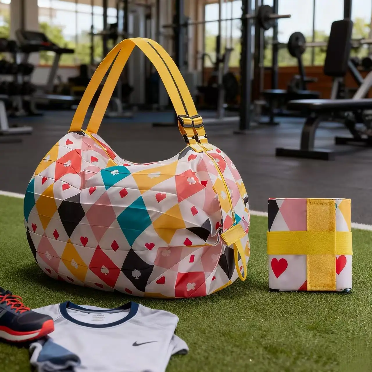 Green Foldable Tote Bag for Women, Large Capacity, Roll-Up Design - Image 9