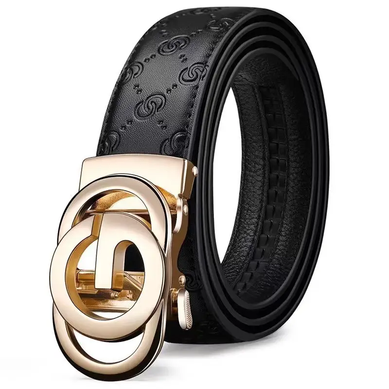 Men's Embossed Leather Belt with Buckle for Business & Commuting - Image 8