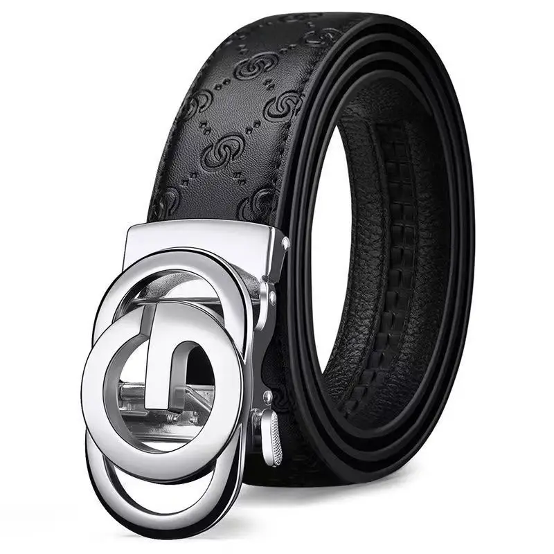 Men's Embossed Leather Belt with Buckle for Business & Commuting - Image 11