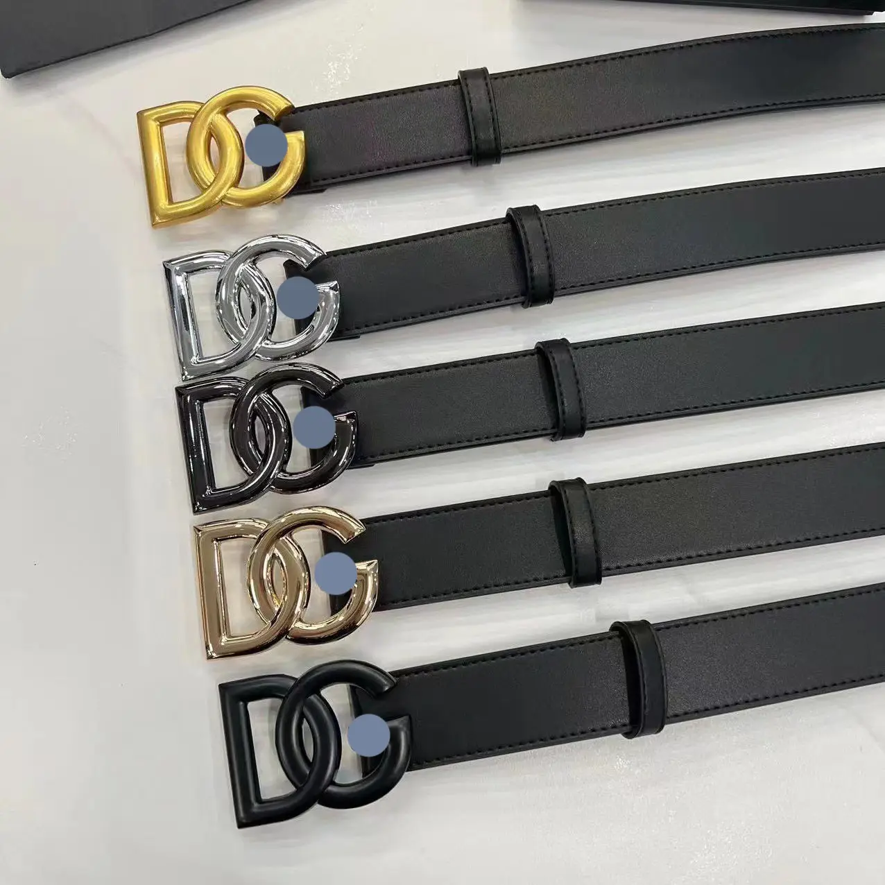 Men's Genuine Leather Belt with Gold Buckle — feature 1