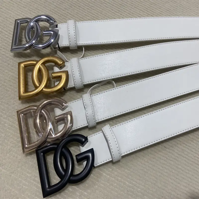 Men's Genuine Leather Belt with Gold Buckle — feature 2