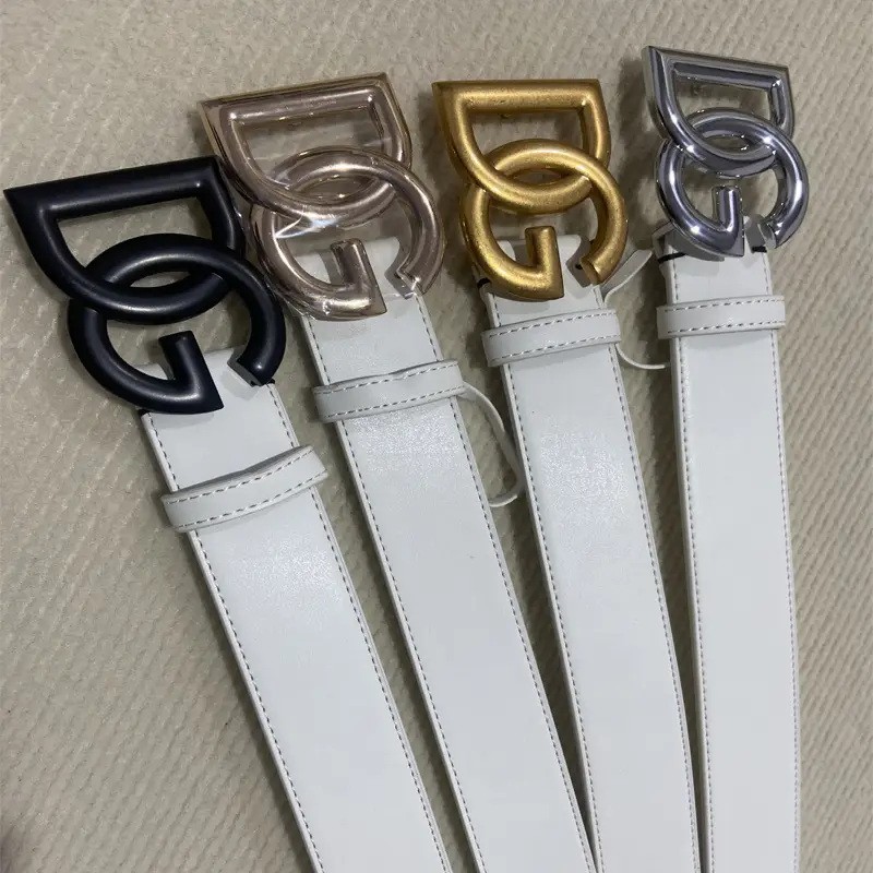 Men's Genuine Leather Belt with Gold Buckle — feature 3