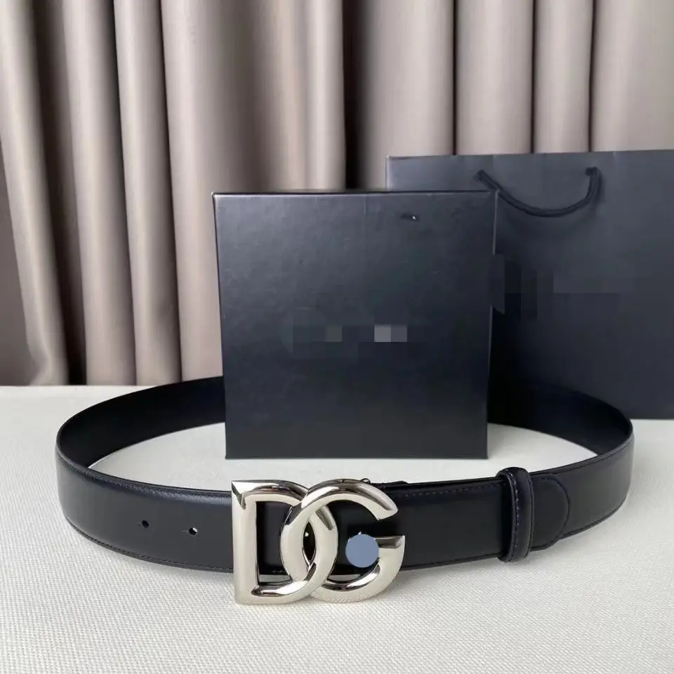 Men's Genuine Leather Belt with Gold Buckle - Image 2