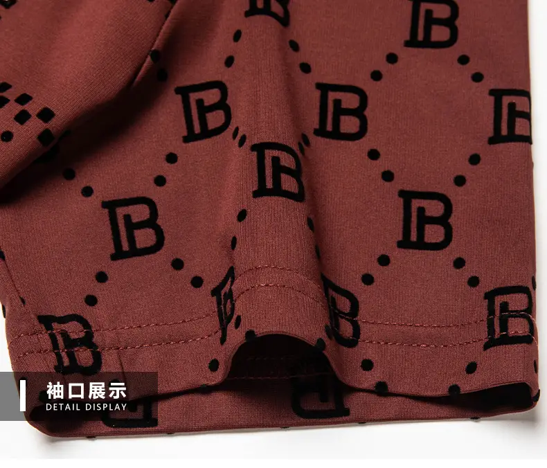 Men's Maroon Jacquard Rhinestone T-Shirt Medium — feature 10