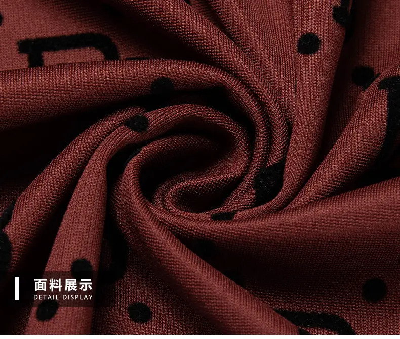 Men's Maroon Jacquard Rhinestone T-Shirt Medium — feature 12