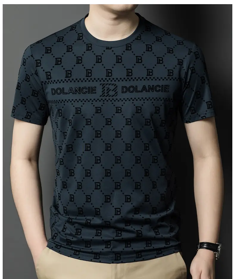 Men's Maroon Jacquard Rhinestone T-Shirt Medium — feature 19
