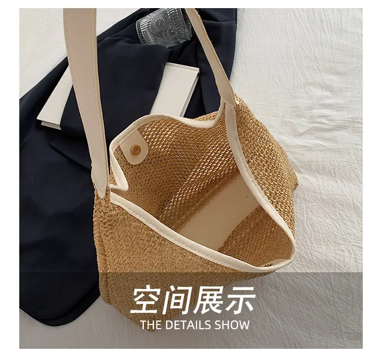 Women's Straw Shoulder Bag Mori Style Large 2024 — feature 11