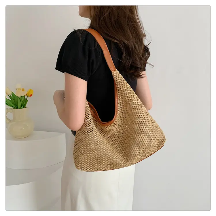 Women's Straw Shoulder Bag Mori Style Large 2024 — feature 19