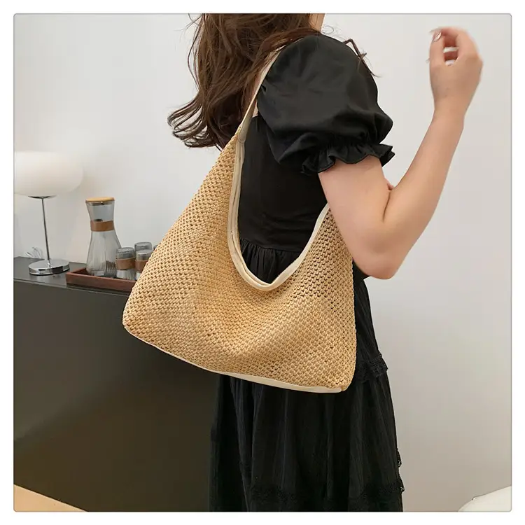 Women's Straw Shoulder Bag Mori Style Large 2024 — feature 24