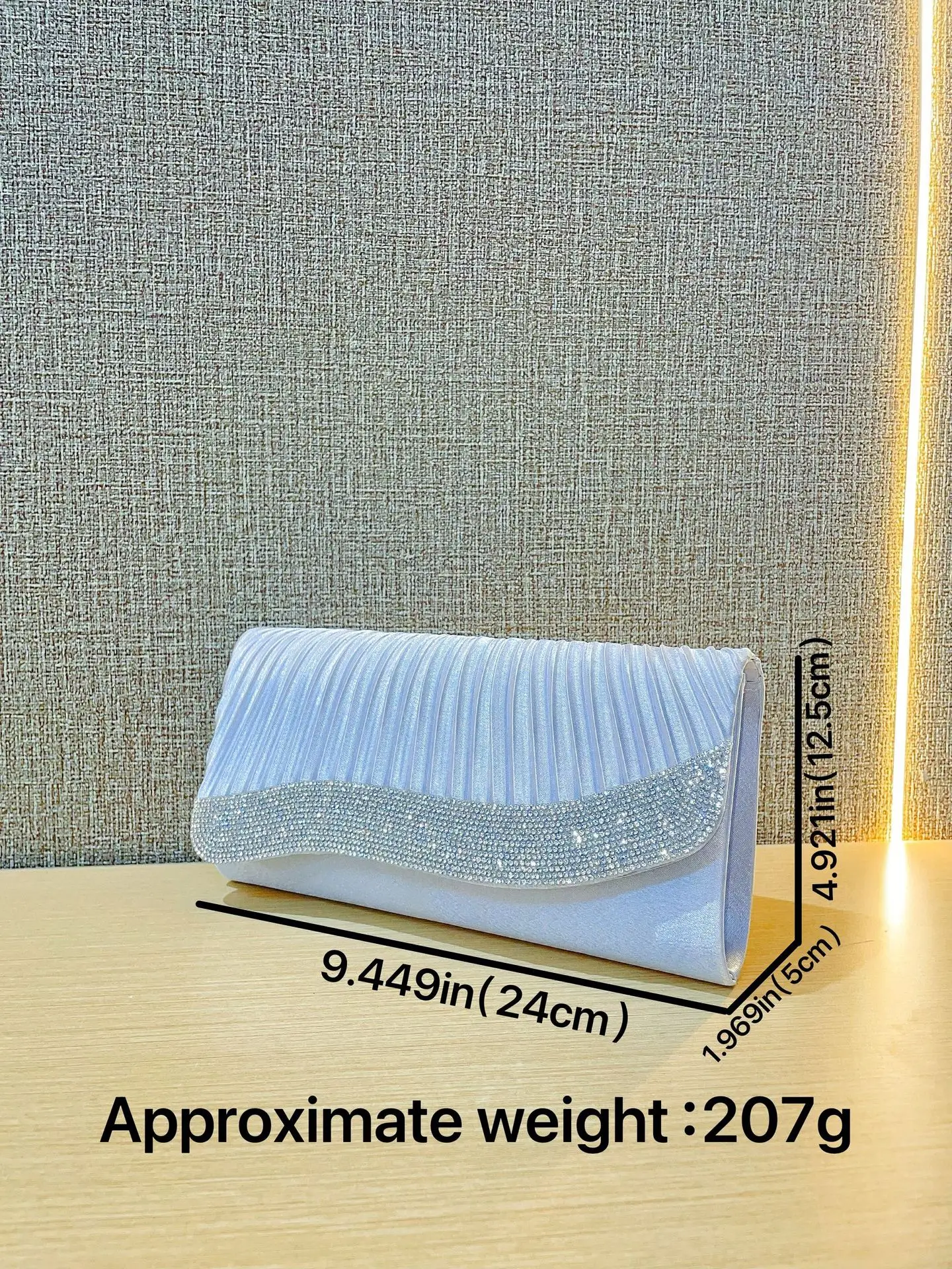 Diamond Clutch Bag for Women Light Blue Shoulder Crossbody — feature 1