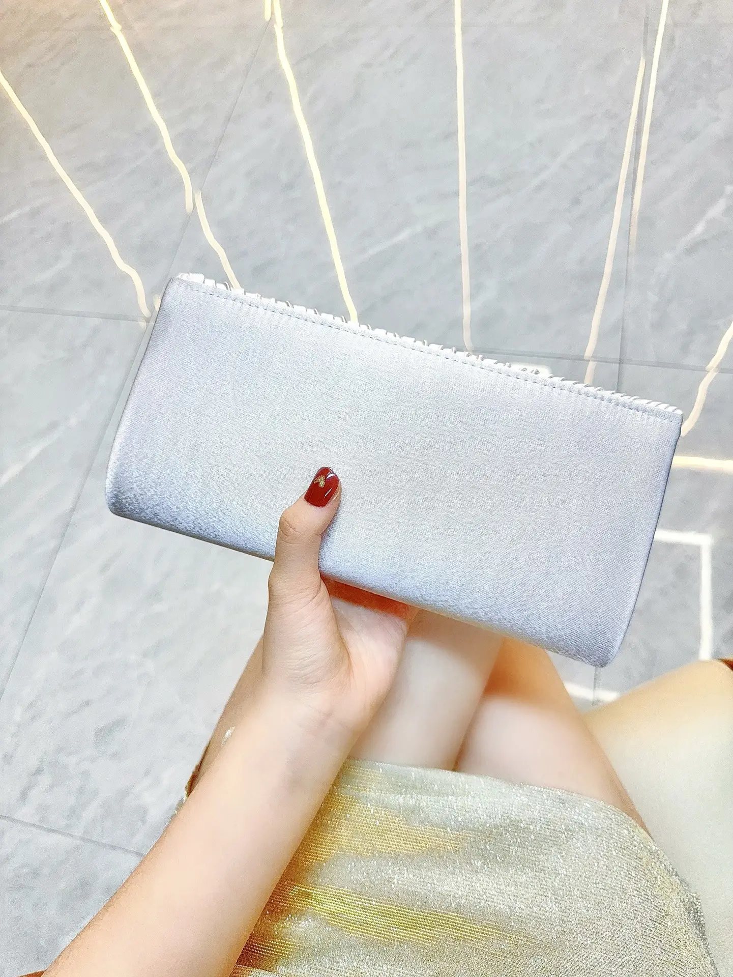 Diamond Clutch Bag for Women Light Blue Shoulder Crossbody — feature 6