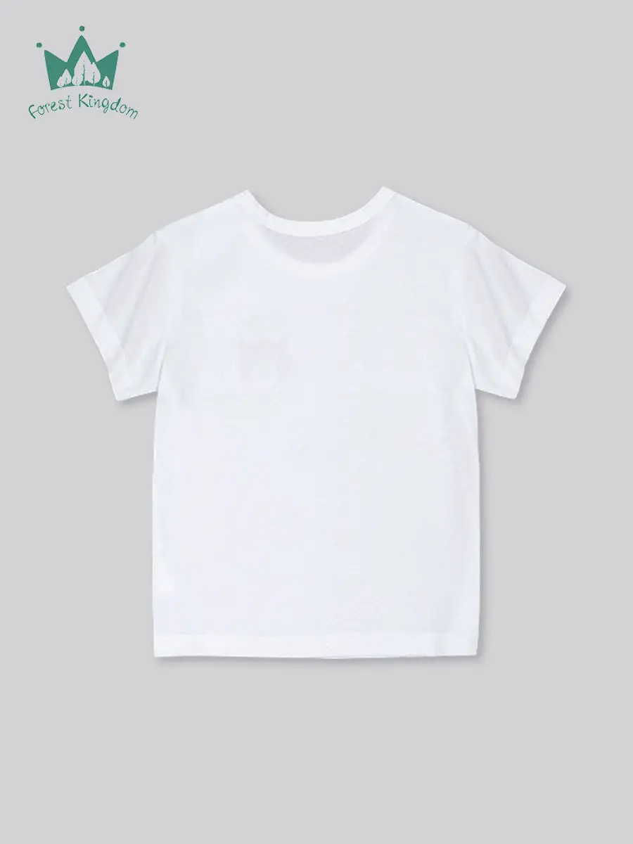 Children's White Short Sleeve T-Shirt 2025 Summer