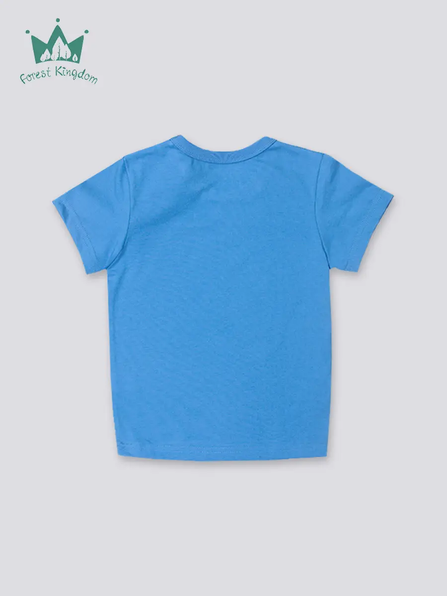 Blue Kids T-Shirt Spot Design 2025 Summer Boys Cotton - Image 3