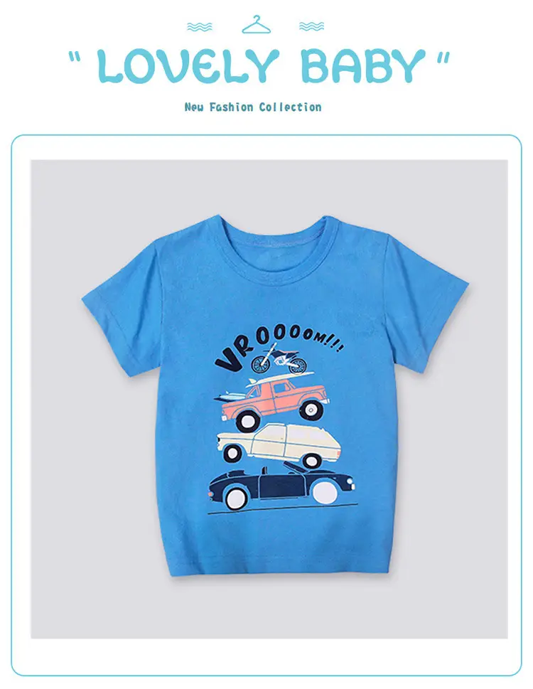 Blue Kids T-Shirt Spot Design 2025 Summer Boys Cotton — feature 2