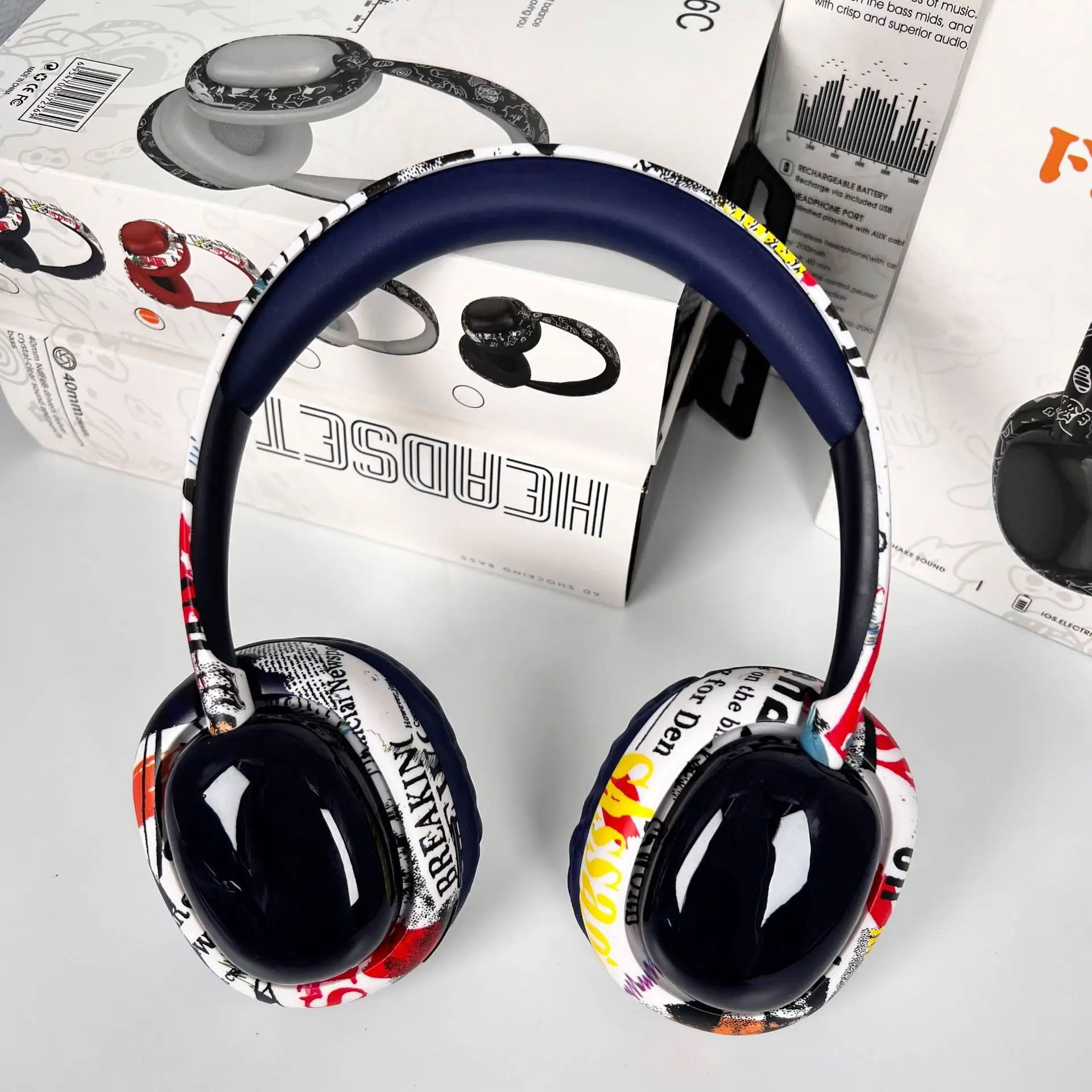 Red Bluetooth Headset for Huawei Phone - Image 2