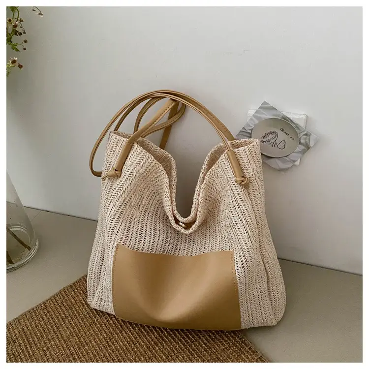 Ins Vintage Woven Tote Bag Shoulder Bag Large Capacity — feature 21