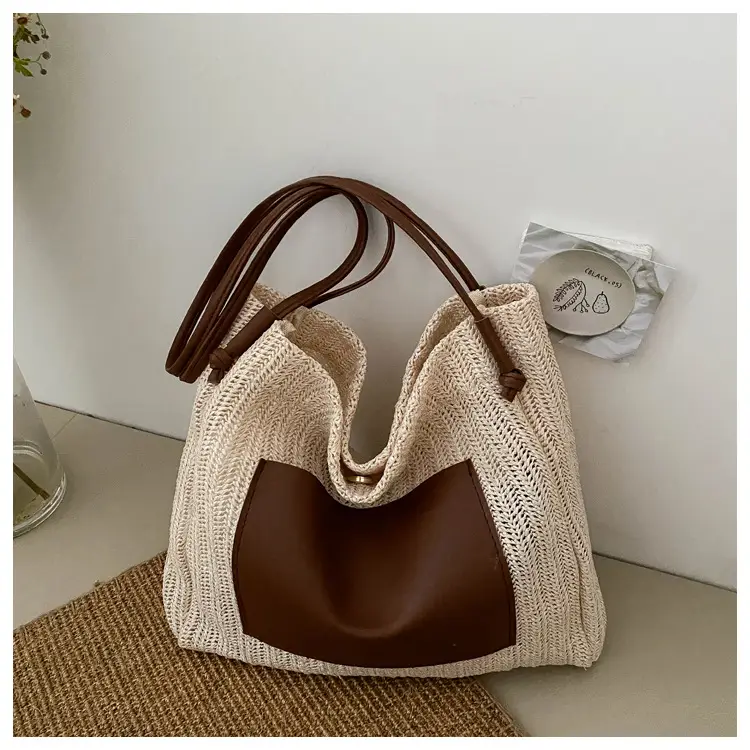 Ins Vintage Woven Tote Bag Shoulder Bag Large Capacity — feature 23