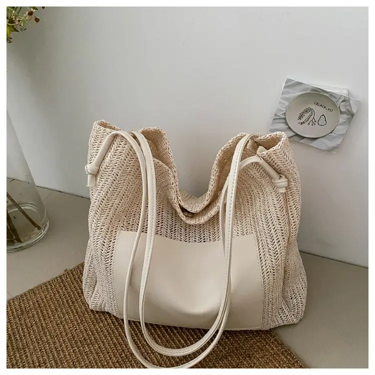 Ins Vintage Woven Tote Bag Shoulder Bag Large Capacity — feature 24
