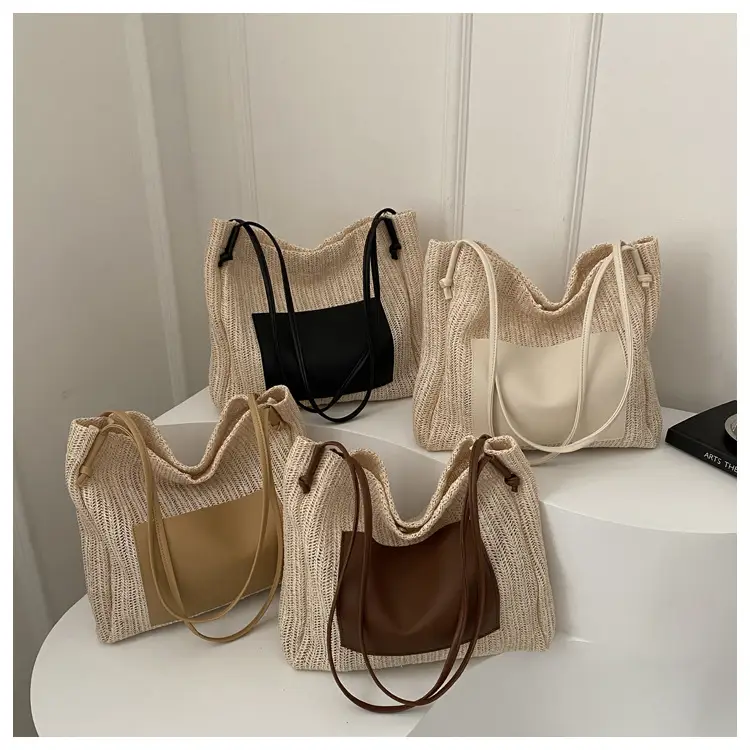 Ins Vintage Woven Tote Bag Shoulder Bag Large Capacity — feature 25