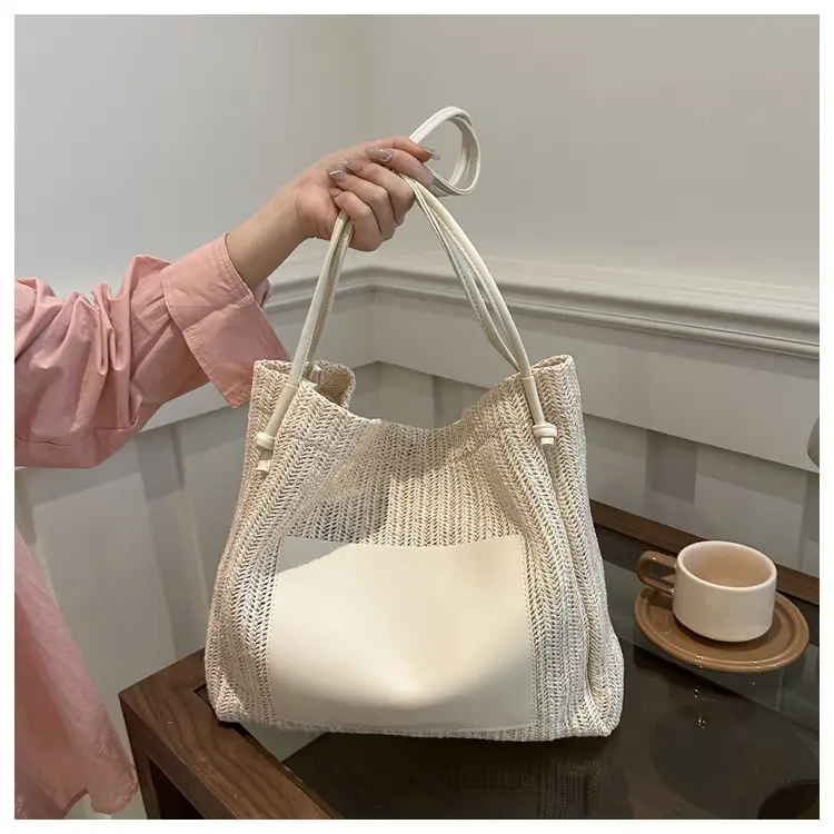 Ins Vintage Woven Tote Bag Shoulder Bag Large Capacity — feature 9