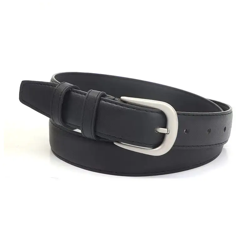 Black Leather Belt with Silver Buckle for Women — feature 10