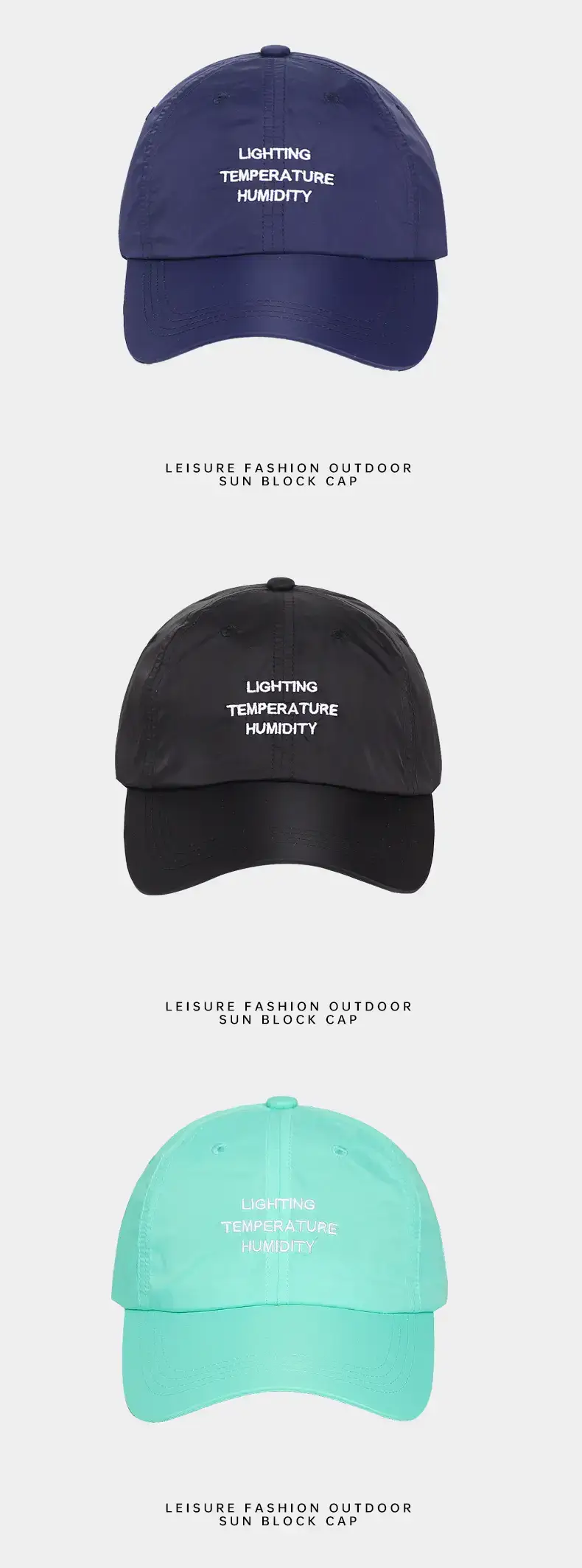 Black Light Temperature Humidity Korean Baseball Cap — feature 8