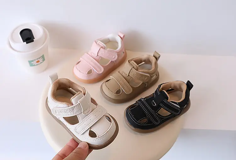 Baby Shoes Summer New Girls' Toe Sandals Machine Shoes All-match Boys' Soft Sole Toe Kick-proof Toddler Shoes — feature 3