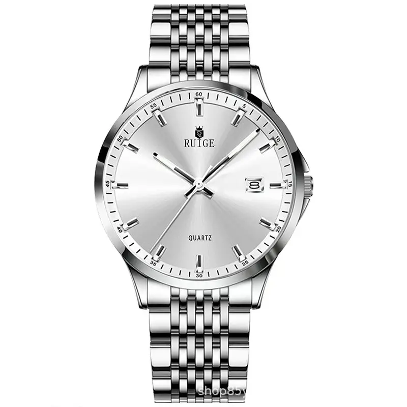 Ruige Men's Quartz Watch Silver Band 144mm - Image 6
