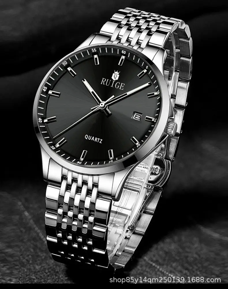 Ruige Men's Quartz Watch Silver Band 144mm — feature 6