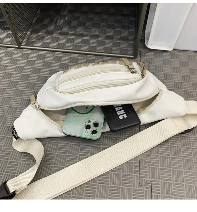 Red China Print Waist Bag for Men Zipper Closure — feature 57