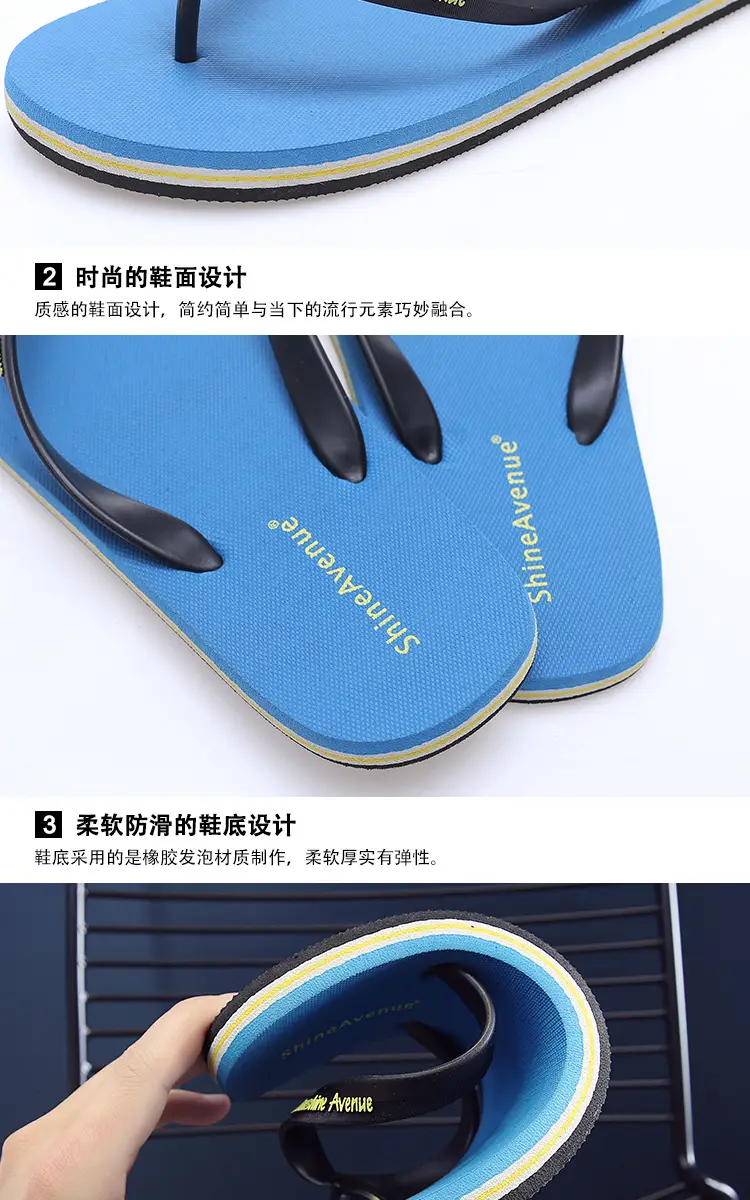 Summer fashion students casual outdoor wear seaside holiday non-slip home waterproof soft bottom simple wholesale flip-flops — feature 5