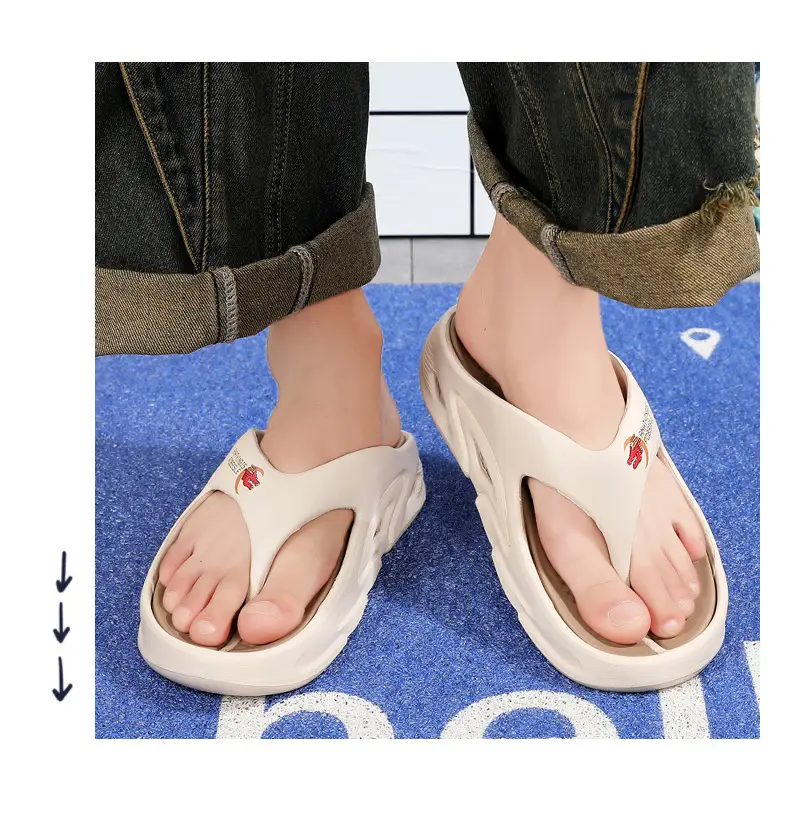 Summer Thick Sole Slip-resistant Anti-slip Flip-flops Men's Outer Wear Clip-legged EVA Slippers Couple's Personalized Beach Sandals for Men — feature 11