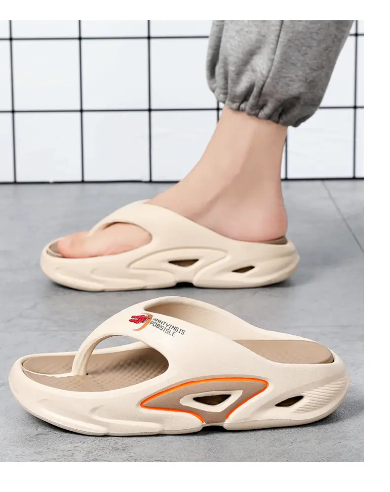 Summer Thick Sole Slip-resistant Anti-slip Flip-flops Men's Outer Wear Clip-legged EVA Slippers Couple's Personalized Beach Sandals for Men — feature 12