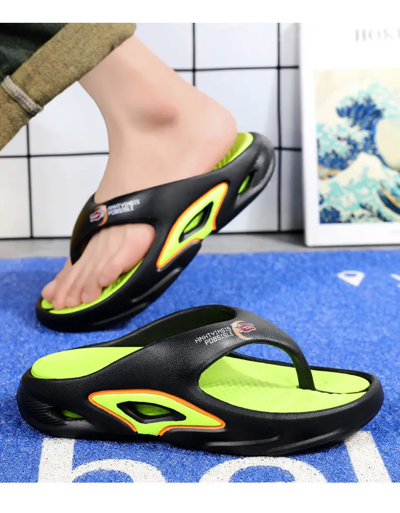 Summer Thick Sole Slip-resistant Anti-slip Flip-flops Men's Outer Wear Clip-legged EVA Slippers Couple's Personalized Beach Sandals for Men — feature 16