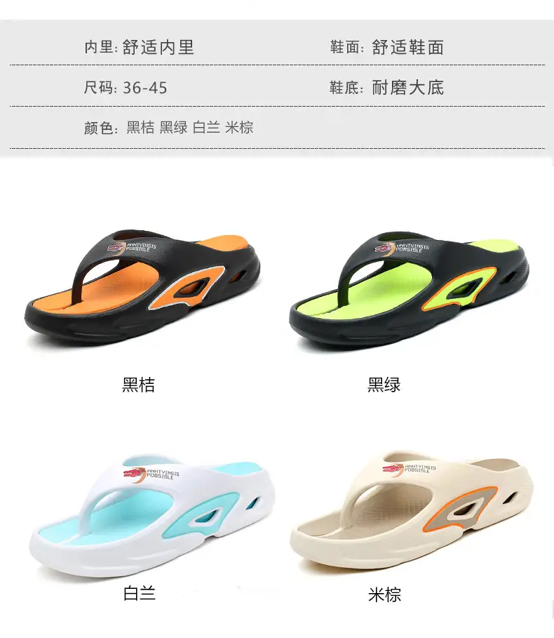 Summer Thick Sole Slip-resistant Anti-slip Flip-flops Men's Outer Wear Clip-legged EVA Slippers Couple's Personalized Beach Sandals for Men — feature 2