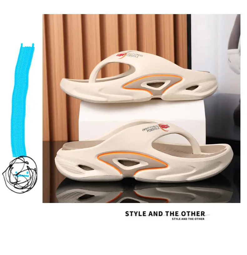 Summer Thick Sole Slip-resistant Anti-slip Flip-flops Men's Outer Wear Clip-legged EVA Slippers Couple's Personalized Beach Sandals for Men — feature 4