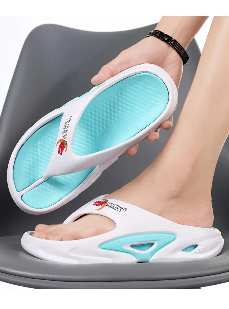 Summer Thick Sole Slip-resistant Anti-slip Flip-flops Men's Outer Wear Clip-legged EVA Slippers Couple's Personalized Beach Sandals for Men — feature 5