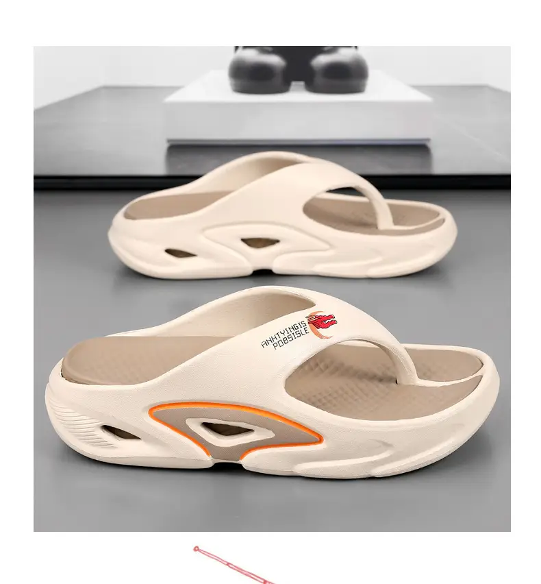 Summer Thick Sole Slip-resistant Anti-slip Flip-flops Men's Outer Wear Clip-legged EVA Slippers Couple's Personalized Beach Sandals for Men — feature 6