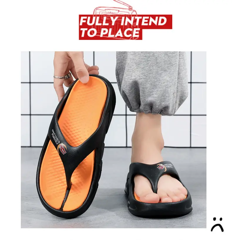 Summer Thick Sole Slip-resistant Anti-slip Flip-flops Men's Outer Wear Clip-legged EVA Slippers Couple's Personalized Beach Sandals for Men — feature 7